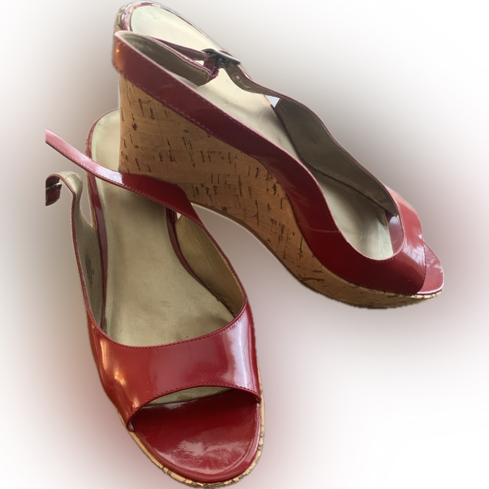 Marc Fisher Red Wedge Sandals